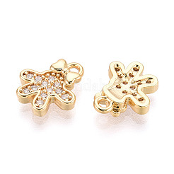 Breloques en laiton avec zircone cubique de micro pave&nbsp;KK-N263-147A-G