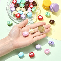 35 Stück 7 Farben undurchsichtige Acryl-Lebensmittel-Imitat-Perlen&nbsp;OACR-CJ0002-72