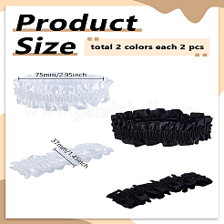 4 пара 2-х видов полиэстеровых эластичных подвязок&nbsp;DIY-LP0001-54