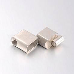 Устойчивые к потускнению смешанные стили глазурованные или матовые прямоугольные магнитные застежки для ожерелий из нержавеющей стали 304&nbsp;STAS-N057-34