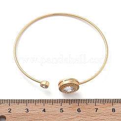 Женские браслеты-манжеты из латуни с микропаве и кубическим цирконием&nbsp;BJEW-F482-01G
