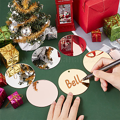 30 шт. 3-х цветные акриловые зеркальные подвески&nbsp;FIND-GA0003-15