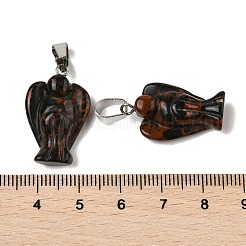 Acajou naturel pendentifs en obsidienne&nbsp;G-B127-10P-09