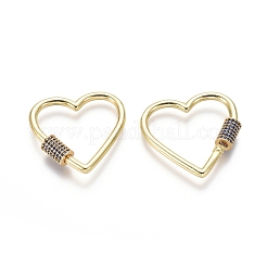 Латунь микропаве кубический цирконий винт карабин подвески с замком&nbsp;ZIRC-I031-11G-04