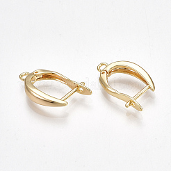 Boucles d'oreilles créoles en laiton avec fermeture à loquet&nbsp;X-KK-S350-072G