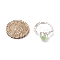 7 шт. 7-х цветные стеклянные кольца на палец&nbsp;RJEW-JR00926-02