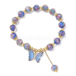 Браслеты ручной работы с подвесками из бисера и золотого песка&nbsp;BJEW-JB13010-02