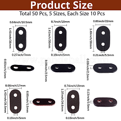 50 шт. 5 стиля овальной пряжки из искусственной кожи с этикеткой&nbsp;FIND-CL0001-56