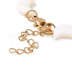 Bracciale con catena a maglie di luna conchiglia naturale&nbsp;BJEW-C015-01G