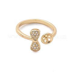 Кольцо-манжета с бантом из латуни с микропаве из кубического циркония&nbsp;KK-A244-01B-G