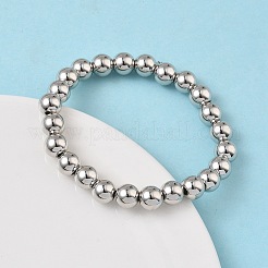Латунные круглые браслеты из бисера для мужчин и женщин&nbsp;BJEW-B148-05E-P