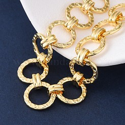 Латунные кольца звенья цепи браслеты для женщин мужчин&nbsp;LS-BJEW-K273-16G