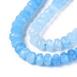 Colliers de perles en verre craquelé imitation jade&nbsp;GLAA-N068-01A-A09
