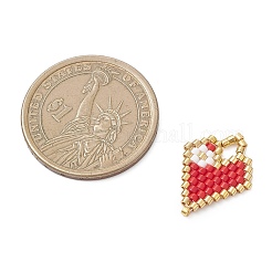 Подвески в виде сердечек из бисера&nbsp;PALLOY-MZ01147-01