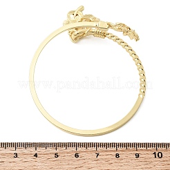 Браслеты-манжеты с прозрачным кубическим цирконием из латуни с микропаве&nbsp;BJEW-F526-02G