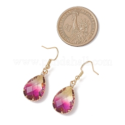 3 пара стеклянных сережек-подвесок в форме капли&nbsp;EJEW-JE06872