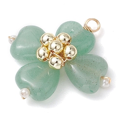 Pendentifs en perles d'hématite synthétique enveloppées de fil de cuivre et de jade de Malaisie&nbsp;PALLOY-JF02947-02