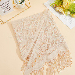 Съемная шаль из полиэстера с кружевным цветком&nbsp;AJEW-WH20072-43A