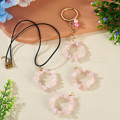 2 colgante de cuentas de cuarzo rosa natural&nbsp;PALLOY-TAC0232-02