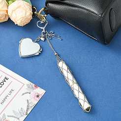 Bolsa de lápiz labial portátil de acero inoxidable con adornos colgantes&nbsp;HJEW-FS00107