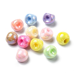 Chapado en perlas acrílicas iridiscentes, redondo, color mezclado, 15.5x16mm, agujero: 3.5 mm