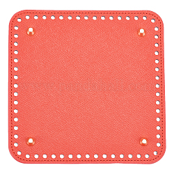 Parte inferior de la bolsa de cuero de pu, Para bolsa de tejer, bolsos de mujer hechos a mano accesorios diy, rojo, 180x180x9mm, agujero: 5 mm