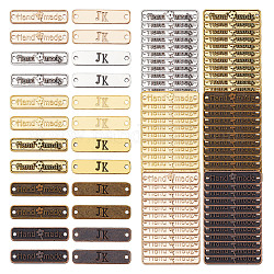 PandaHall 120pcs Handmade Metal Tags 6 Colors Label Tag Signs Tibetan Rectangle Label Tag Signs Handmade Labels Pendant Bead Charm for DIY Crafts Gift Jewellery Making Bag Purse Sewing, 1×0.2