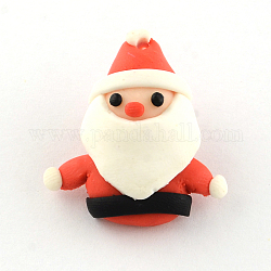 Ciondoli in argilla a polvere del pollo di natale di Natale, rosso, 29x26x8mm, Foro: 1 mm