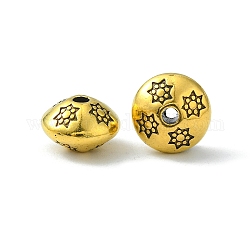 Tibetischen stil Abstandsperlen, Doppelkegel, Bleifrei und cadmium frei, Antik Golden, 10.5x7.5 mm, Bohrung: 1 mm