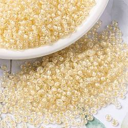Miyuki runde Rocailles Perlen, japanische Saatperlen, (rr2215) ausgefallene gefütterte Creme, 8/0, 3 mm, Bohrung: 1 mm, ca. 2111~2277 Stk. / 50 g