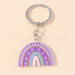 Акриловый брелок с подвеской в виде радуги, железный брелок для ключей, темно-фиолетовый, 8 см