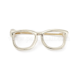 Alloy Eyeglasses Frame Brooch Pin, Badge for Backpack Clothes, Light Gold, 31.5~33x12x6.5~8mm
