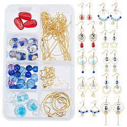 Sunnyclue 181 pezzi kit per la realizzazione di orecchini in vetro fai da te, comprese le perline, Pendente in lega, Accessori in ottone, colore misto