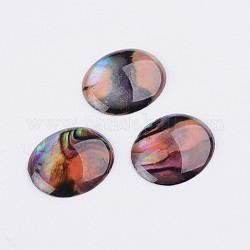 Cabochons coquille d'ormeau ovale / coquille de paua, colorées, 12x10x1.5~2mm