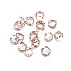 304 Stainless Steel Jump Rings, Open Jump Rings, Rose Gold, 22 Gauge, 3.5x0.6mm