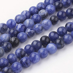 Chapelets de perles en sodalite naturel, ronde, Grade a, 6~6.5mm, Trou: 1mm, Environ 60 pcs/chapelet, 14.9 pouce (38 cm)