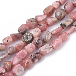 Chapelets de perles en rhodochrosite naturelle, pépites, pierre roulée, 5~11x5~8x3~6mm, Trou: 0.8mm, environ: 52~56 perle / Chapelet, 15.94 pouce (40.5 cm)