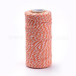 Cordoncino di cotone macramè, corda di cotone ritorta, per appendere a parete, mestieri, incartamento di regalo, arancione scuro, 1.5~2mm, circa 50 yard / roll (150 piedi / roll)