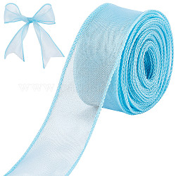 Полиэфирная лента, для цветочной подарочной упаковки или украшения костюма, голубой, 1-5/8 дюйм (40 мм), около 10 м / рулон