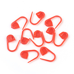 Eco-Friendly ABS Plastic Knitting Crochet Locking Stitch Markers Holder, Red, 22x11x3mm, Pin: 1mm
