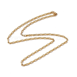 201 collar de cadena de caja de acero inoxidable para hombres y mujeres., real 18k chapado en oro, 23.62 pulgada (60 cm)