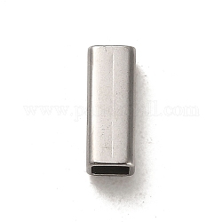 304 perline in acciaio inossidabile, rettangolo, colore acciaio inossidabile, 10x4x4mm, Foro: 3.5x3.5 mm