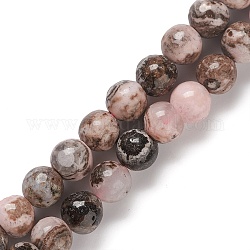 Natur Rhodonit Perlen Stränge, Runde, 6.5~7x6.5 mm, Bohrung: 0.8 mm, ca. 63 Stk. / Strang, 15.35'' (39 cm)