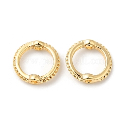 Cornici perline in ottone, anello, vero placcato oro 18k, 8.5~9x2mm, Foro: 1 mm, diametro interno: 6.5mm