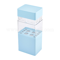 Абс с пластиковым контейнером для хранения косметической щетки, прямоугольные, Небесно-голубой, 105x80x220 мм