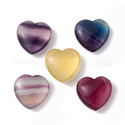 Pietre naturali dell'amore del cuore della casa della fluorite, pietre di palma tascabili per il bilanciamento del reiki, 20x20x9mm