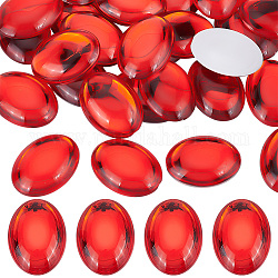 Ahadermaker cabochons en strass acrylique à dos plat, ovale, rouge, 40x29.5x7mm, 30 pcs / boîte