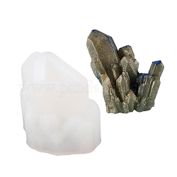 DIY Kristall Cluster Silikonformen, Gießformen aus Harz, für UV-Harz, Epoxidharz Schmuckherstellung, weiß, 35x38x30 mm, Innendurchmesser: 24x18 mm