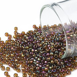 Toho perles de rocaille rondes, Perles de rocaille japonais, (459) topaze foncée lustrée or, 11/0, 2.2mm, Trou: 0.8mm, environ 5555 pcs/50 g