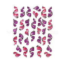 ネイルデカールステッカー  リボン粘着ネイル画材  女性の女の子のためのDIYネイルアートデザイン  暗紫色  103x80mm